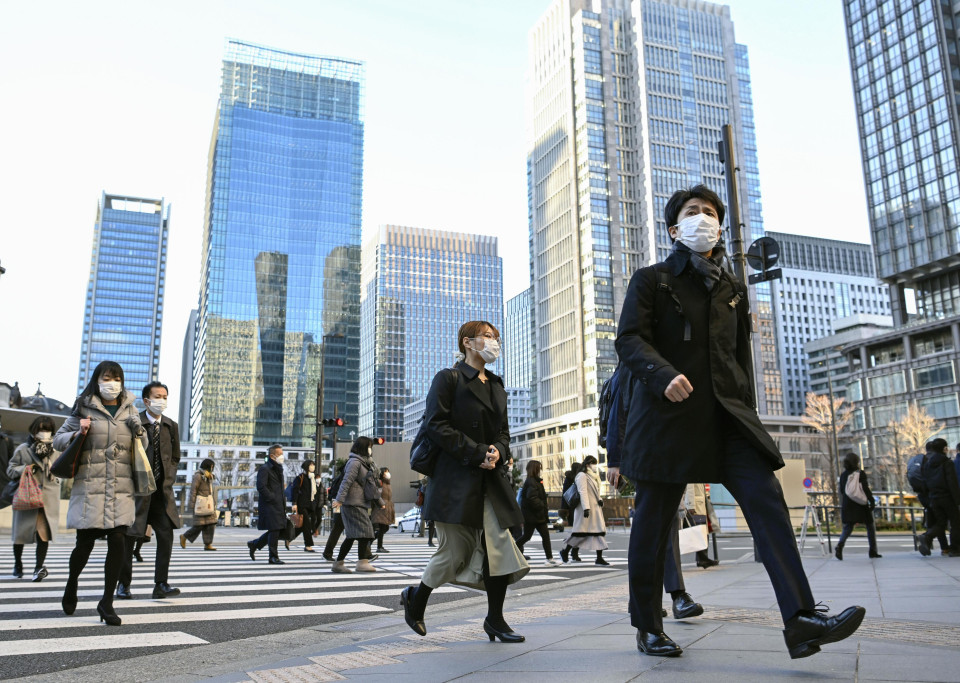 Japanese people walking