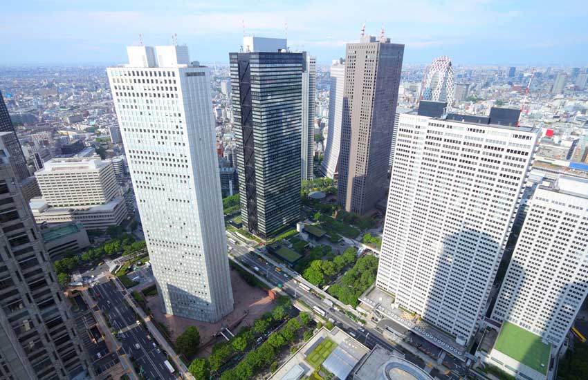 tokyo skyline highrise buildings prime real estate in japan 