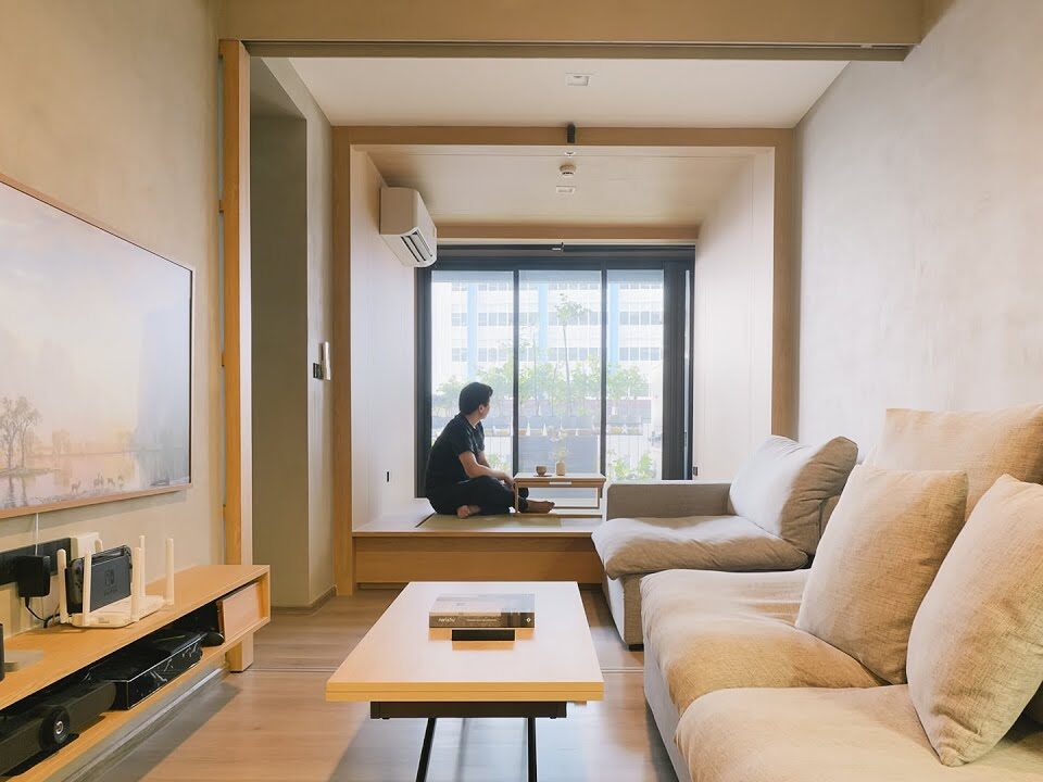 japanese man in a single-unit apartment in japan